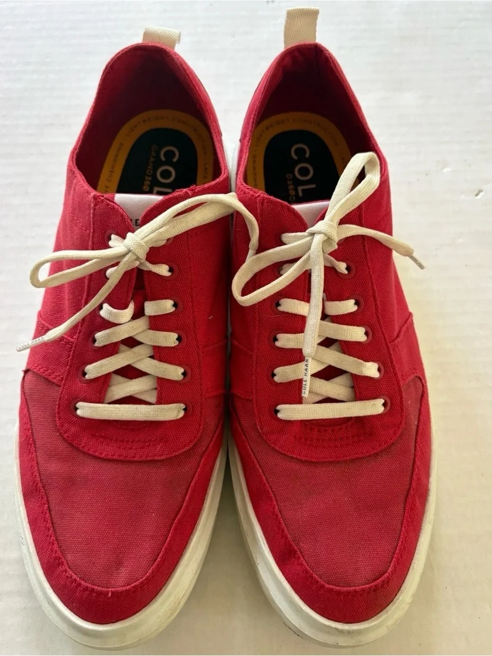 COLE HAAN Men's Grandpro Rally Canvas Court Red Sneakers- Size 10.5 M
